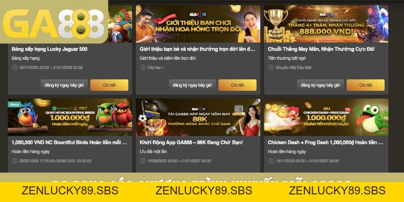 Ga888 | Link Vào +888k Xanh Chín Chào Tân Thủ Nạp Đầu - Zenlucky89